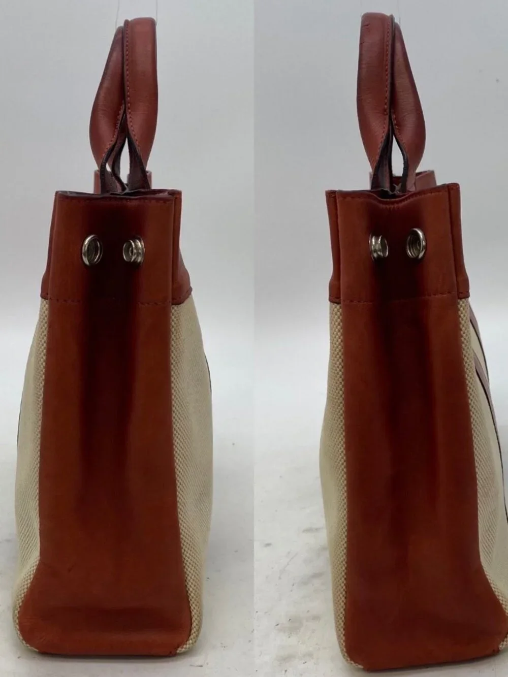 Hermes Handbag Fourre Tout PM Half Leather Tote Travel Business - Picture 6 of 12